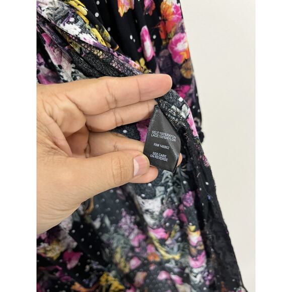 NWT Whimsigoth Cottagecore Floral Lace Trim Kimono Duster 00 Boho Romantic Goth - Picture 11 of 16